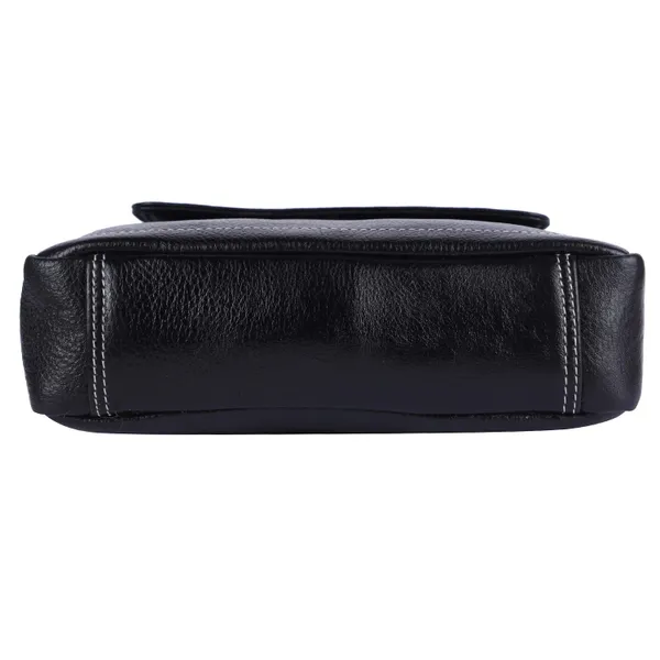 100%_pure_genuine_leather_messenger_shoulder_9_inch_sling_cross_body_travel_office_tablet_bag_for_men_women,_black
