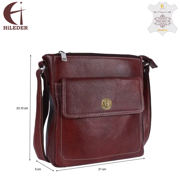 100%_pure_genuine_leather_messenger_shoulder_9_inch_sling_cross_body_travel_office_tablet_bag_for_men_women,_brown