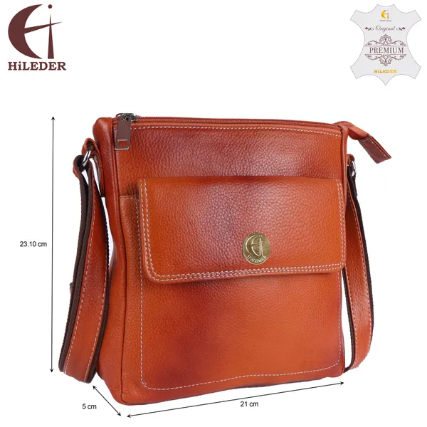 100%_pure_genuine_leather_messenger_shoulder_9_inch_sling_cross_body_travel_office_tablet_bag_for_men_women,_orange