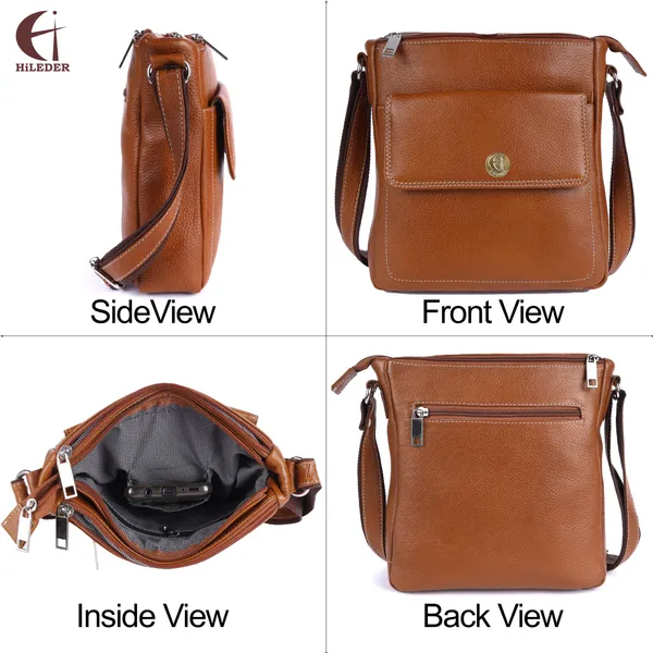 100%_pure_genuine_leather_messenger_shoulder_9_inch_sling_cross_body_travel_office_tablet_bag_for_men_women,_tan