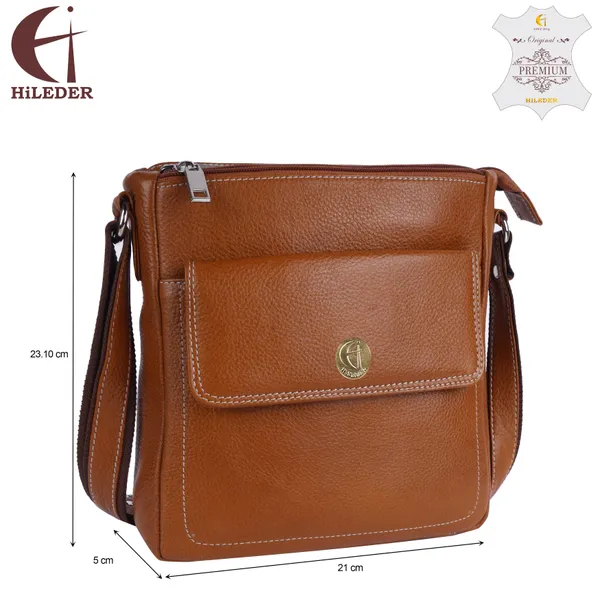 100%_pure_genuine_leather_messenger_shoulder_9_inch_sling_cross_body_travel_office_tablet_bag_for_men_women,_tan