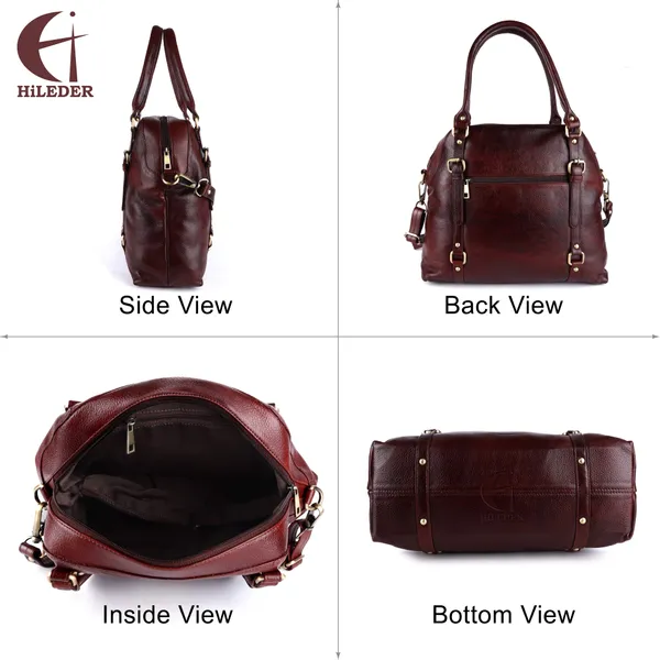 genuine_full_grain_natural_leather_sling_top_handle_satchel_handbags_shoulder_tote_bags_for_women_|_4_metallic_buckles_on_front_back_|_large_size|_brown
