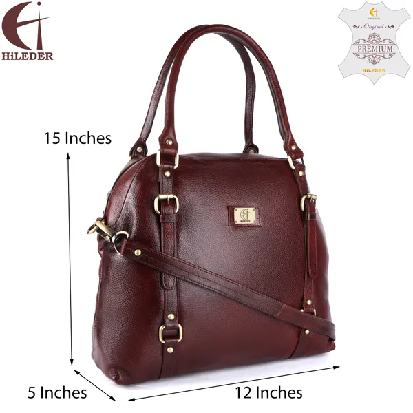 genuine_full_grain_natural_leather_sling_top_handle_satchel_handbags_shoulder_tote_bags_for_women_|_4_metallic_buckles_on_front_back_|_large_size|_brown
