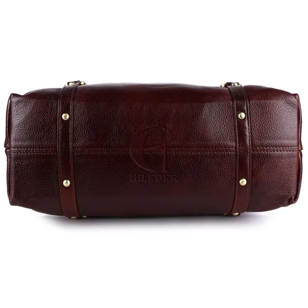 genuine_full_grain_natural_leather_sling_top_handle_satchel_handbags_shoulder_tote_bags_for_women_|_4_metallic_buckles_on_front_back_|_large_size|_brown