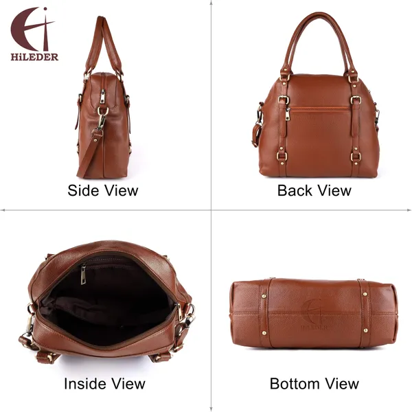 genuine_full_grain_natural_leather_sling_top_handle_satchel_handbags_shoulder_tote_bags_for_women_|_4_metallic_buckles_on_front_back_|_large_size_|_tan