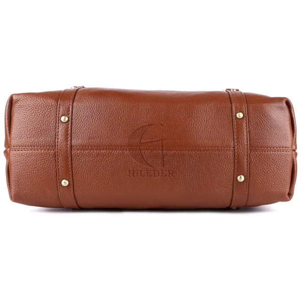 genuine_full_grain_natural_leather_sling_top_handle_satchel_handbags_shoulder_tote_bags_for_women_|_4_metallic_buckles_on_front_back_|_large_size_|_tan