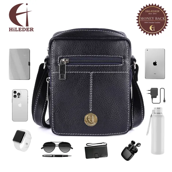100%_pure_genuine_leather_messenger_shoulder_7_inch_sling_cross_body_travel_office_tablet_bag_for_men_women,_blue