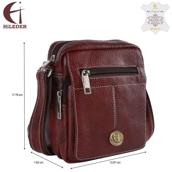 100%_pure_genuine_leather_messenger_shoulder_7_inch_sling_cross_body_travel_office_tablet_bag_for_men_women,_brown