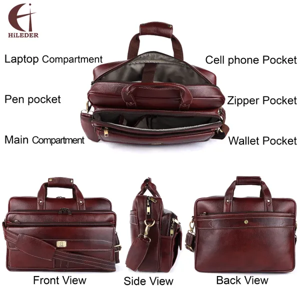 pure_genuine_leather_15.5_inch_stylish_briefcase_laptop_messenger_travelling_daily_use_bag_with_front_flap_pocket_,_brown