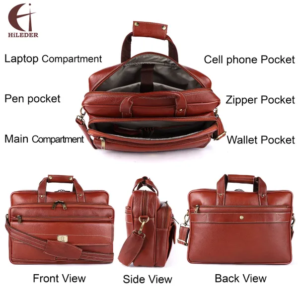 pure_genuine_leather_15.5_inch_stylish_briefcase_laptop_messenger_travelling_daily_use_bag_with_front_flap_pocket,_tan