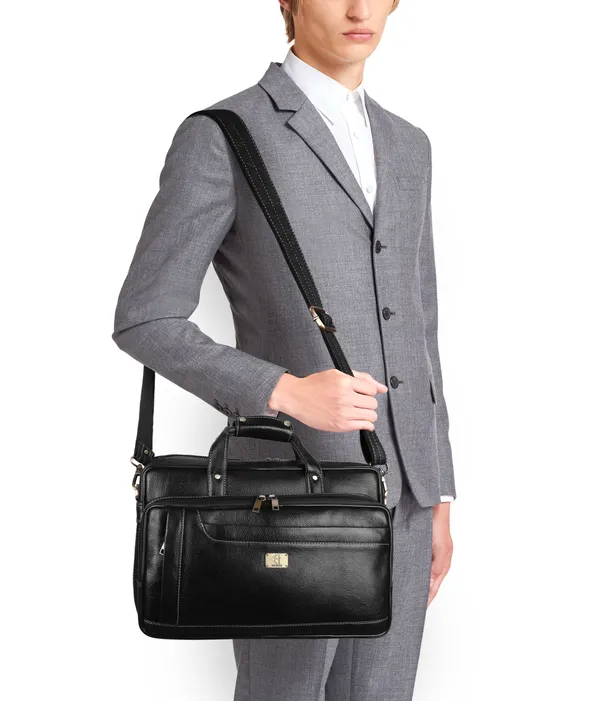 pure_genuine_original_leather_16_inch_stylish_laptop_messenger_travelling_daily_use_bag_with_3_compartments_and_vertical_zipper_front_pocket,_black