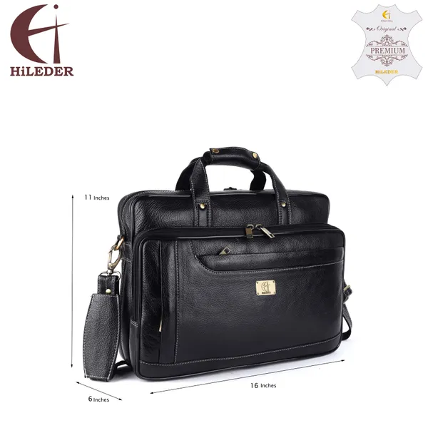 pure_genuine_original_leather_16_inch_stylish_laptop_messenger_travelling_daily_use_bag_with_3_compartments_and_vertical_zipper_front_pocket,_black