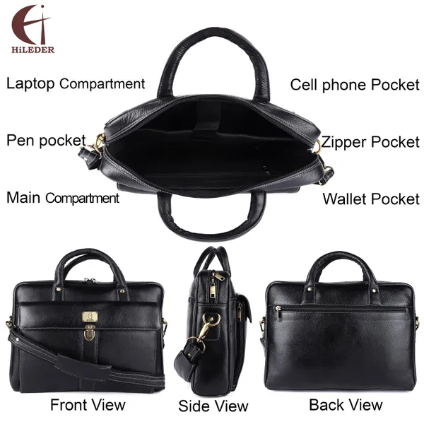 Pure_Black_Leather_Unisex_14.5_Inch_Messenger_Shoulder_Laptop_Bag_For_Men_&_Women.