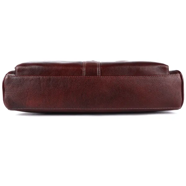 pure_genuine_leather_15.5_inch_stylish_multiple_compartment_briefcase_satchel_laptop_messenger_travelling_office_bag_with_retro_push_lock_closure,_brown