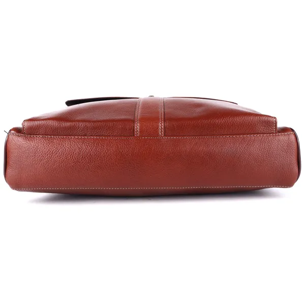 pure_genuine_leather_15.5_inch_stylish_multiple_compartment_briefcase_satchel_laptop_messenger_travelling_office_bag_with_retro_push_lock_closure,_tan