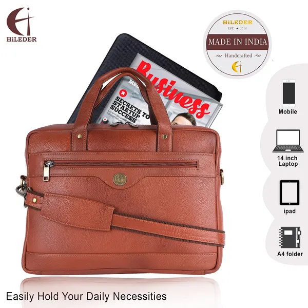 100%_pure_genuine_leather_stylish_16_inches_briefcase_laptop_satchel_messenger_travel_office_bag,_tan