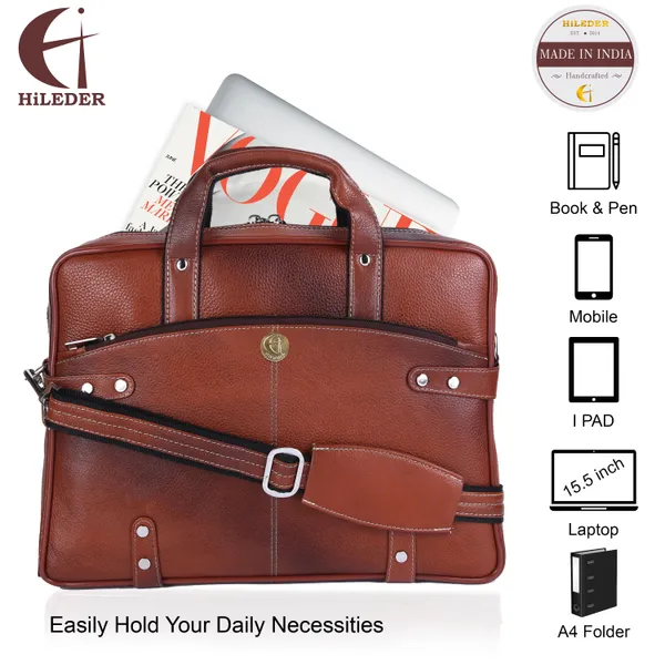 100%_pure_genuine_leather_15_inch_briefcase_messenger_satchel_designer_stylish_office_laptop_bag,_tan