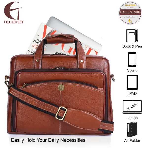 100%_pure_genuine_leather_15_inch_designer_briefcase_laptop_messenger_satchel_office_bag,_tan