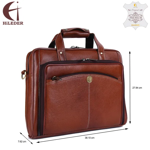 100%_pure_genuine_leather_15_inch_designer_briefcase_laptop_messenger_satchel_office_bag,_tan