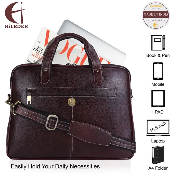 100%_pure_genuine_leather_14.5_inch_briefcase_laptop_messenger_satchel_office_bag,_dark_brown