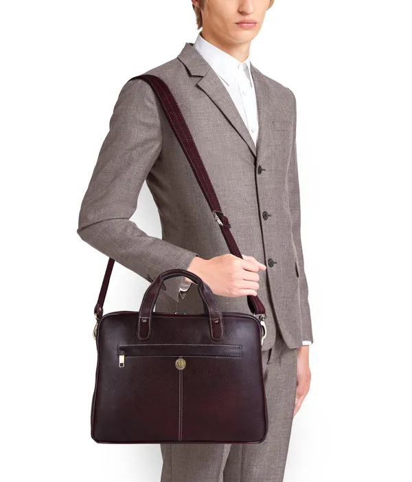 100%_pure_genuine_leather_14.5_inch_briefcase_laptop_messenger_satchel_office_bag,_dark_brown
