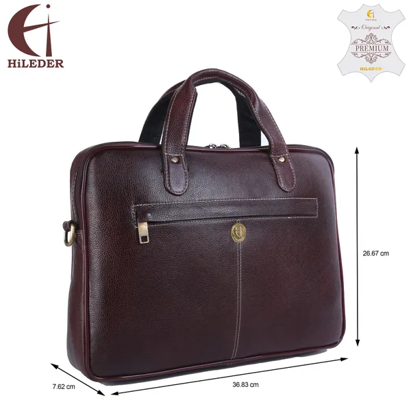 100%_pure_genuine_leather_14.5_inch_briefcase_laptop_messenger_satchel_office_bag,_dark_brown