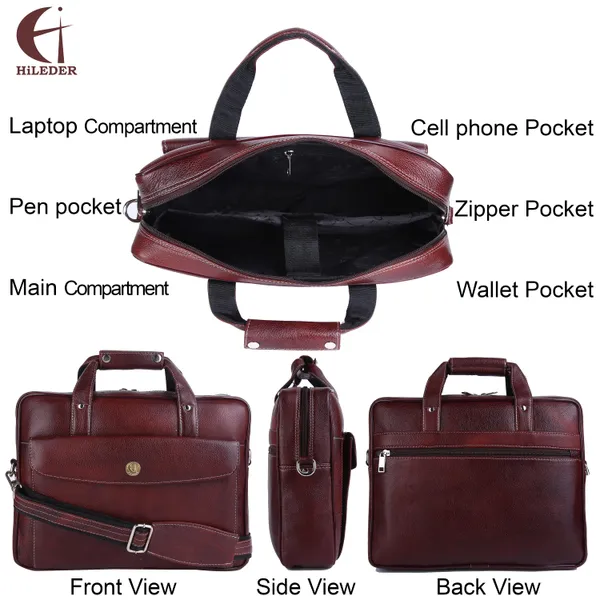 100%_pure_genuine_leather_14.5_inch_briefcase_laptop_messenger_satchel_office_bag,_dark_brown