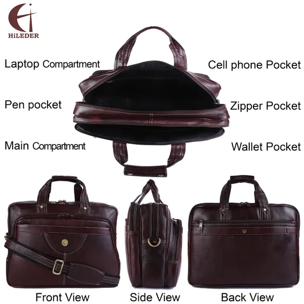 100%_pure_genuine_leather_16_inch_spacious_travel_briefcase_laptop_messenger_satchel_office_bag,_dark_brown