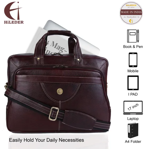 100%_pure_genuine_leather_16_inch_spacious_travel_briefcase_laptop_messenger_satchel_office_bag,_dark_brown