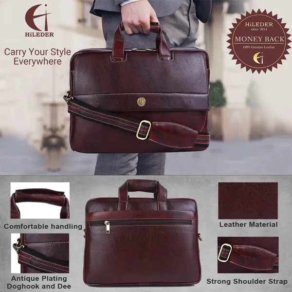 pure_genuine_leather_15.5_inch_briefcase_laptop_messenger_satchel_office_daily_use_bag,_brown