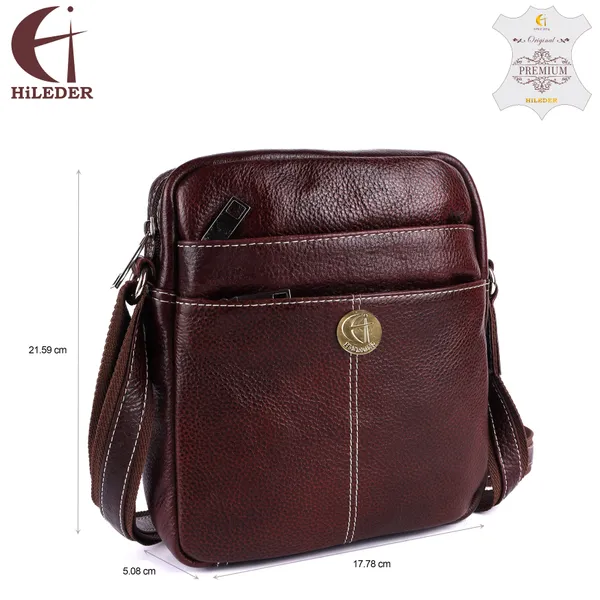 100%_pure_genuine_leather_utility_8.5_inch_travel_office_ipad_tab_bag,_deep_brown