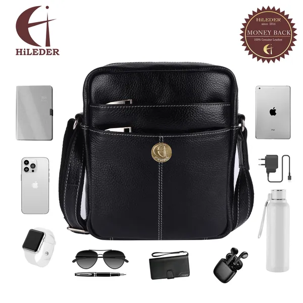 100%_pure_genuine_leather_utility_8.5_inch_travel_office_ipad_tab_bag,_black