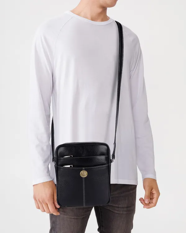 100%_pure_genuine_leather_utility_8.5_inch_travel_office_ipad_tab_bag,_black