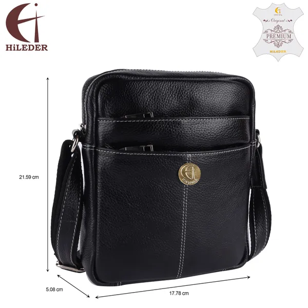 100%_pure_genuine_leather_utility_8.5_inch_travel_office_ipad_tab_bag,_black