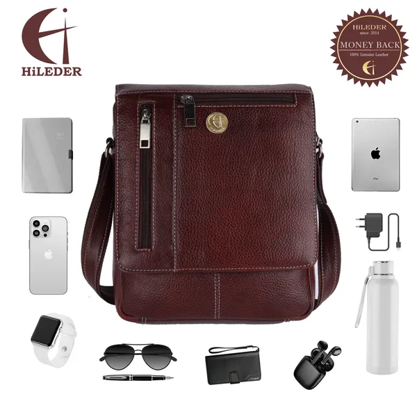 100%_pure_genuine_leather_10.5_inches_sling_travel_tablet_office_bag,_brown
