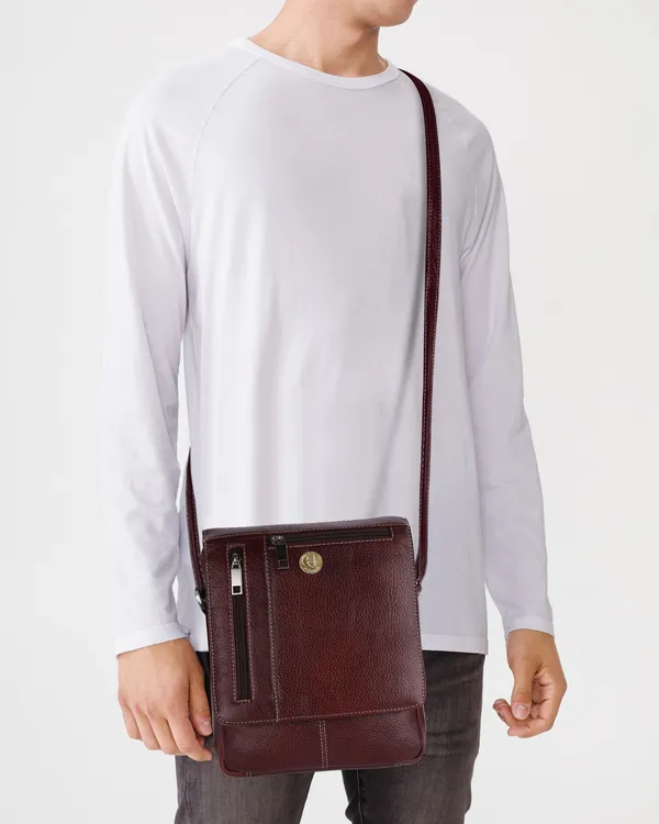 100%_pure_genuine_leather_10.5_inches_sling_travel_tablet_office_bag,_brown