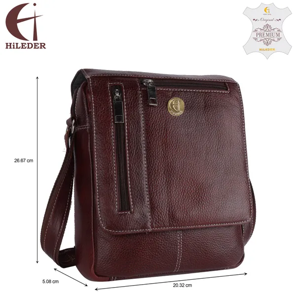 100%_pure_genuine_leather_10.5_inches_sling_travel_tablet_office_bag,_brown