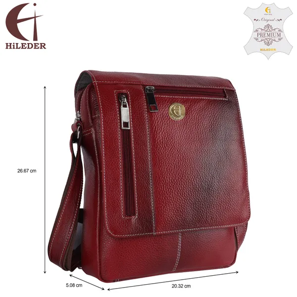 100%_pure_genuine_leather_10.5_inches_sling_travel_tablet_office_bag,_maroon