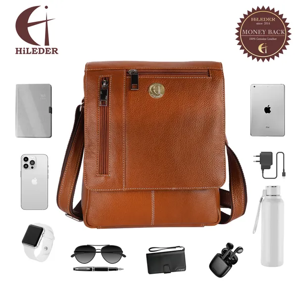100%_pure_genuine_leather_10.5_inches_sling_travel_tablet_office_bag,_tan