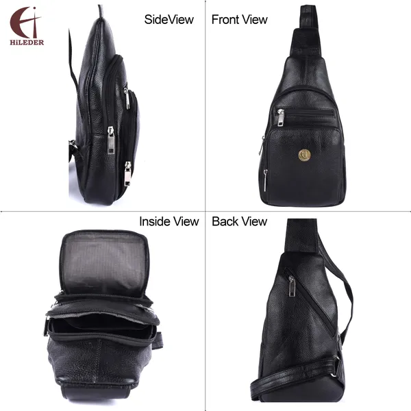 100%_pure_genuine_leather_12_inches_sling_cross_body_outdoor_travel_passport_chest_bag_for_men_and_women,_black