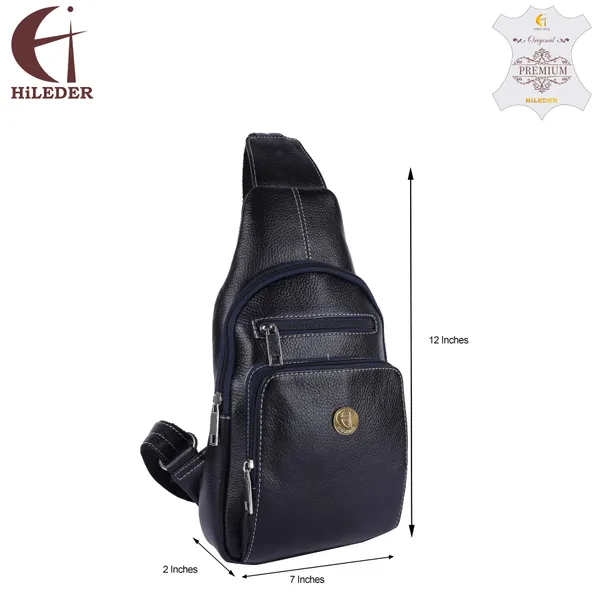 100%_pure_genuine_leather_12_inches_sling_cross_body_outdoor_travel_passport_chest_bag_for_men_and_women,_blue