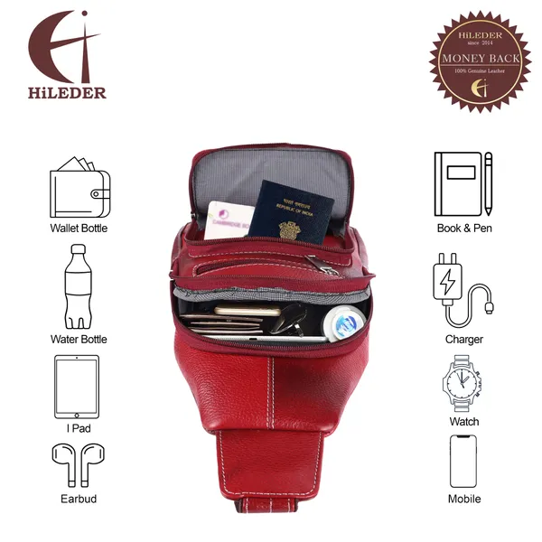 Maroon_Genuine_Leather_12-Inch_Crossbody_Travel_Chest_Bag_for_Men_&_Women