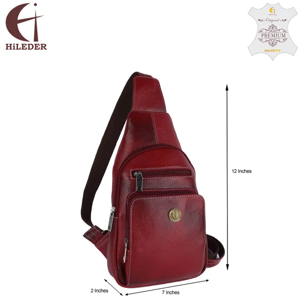 Maroon_Genuine_Leather_12-Inch_Crossbody_Travel_Chest_Bag_for_Men_&_Women