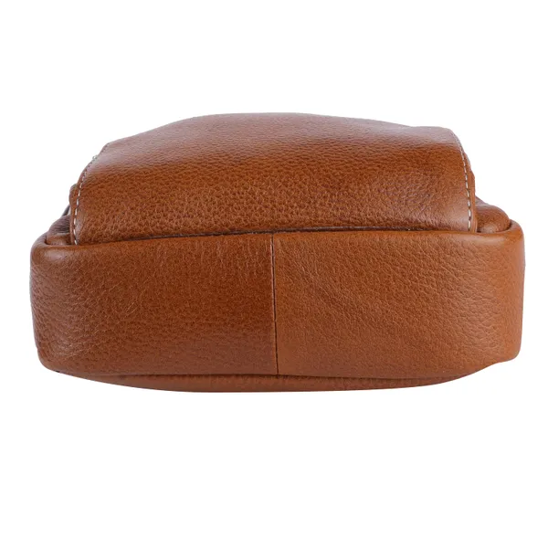 100%_pure_genuine_leather_12_inches_sling_cross_body_outdoor_travel_passport_chest_bag_for_men_and_women,_tan