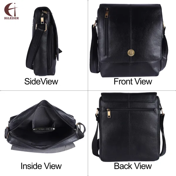 100%_pure_genuine_leather_messenger_shoulder_handbag_11_inch_sling_cross_body_travel_office_tablet,_men_women,_black