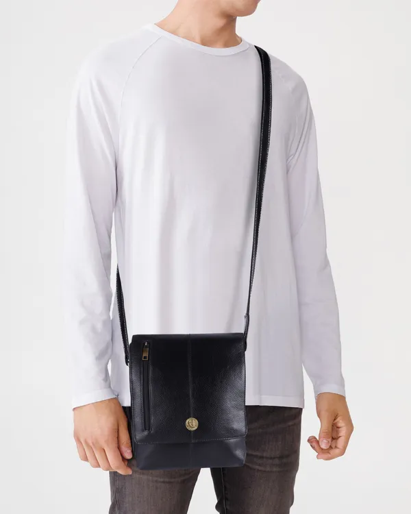 100%_pure_genuine_leather_messenger_shoulder_handbag_11_inch_sling_cross_body_travel_office_tablet,_men_women,_black