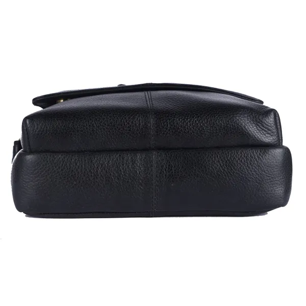 100%_pure_genuine_leather_messenger_shoulder_handbag_11_inch_sling_cross_body_travel_office_tablet,_men_women,_black