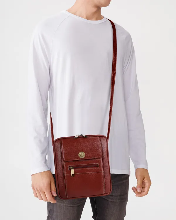 100%_pure_genuine_leather_messenger_shoulder_9_inch_sling_cross_body_travel_office_tablet_bag_for_men_women,_tan