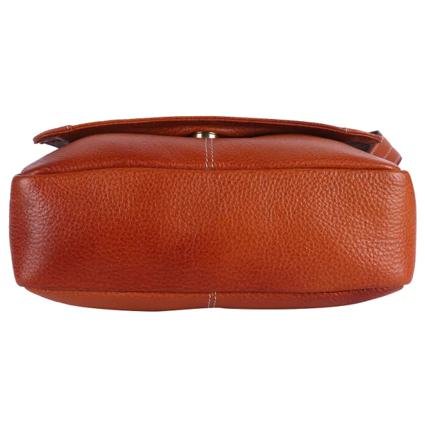 100%_pure_leather_messenger_shoulder_10_inch_sling_cross_body_travel_office_tablet_flap_handbag_for_men_women,_orange
