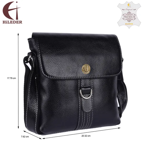 100%_genuine_leather_messenger_shoulder_9_inch_sling_cross_body_travel_office_d-loop_handbag_for_men_women,_blue
